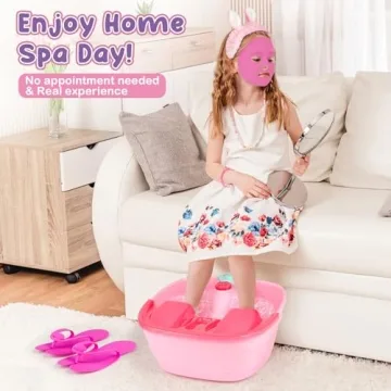 Girls Spa Kit with Foot Bath Nail Dryer Manicure Set