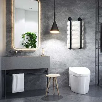 HouseAid Industrial Pipe Towel Rack, Farmhouse Bathroom Towel Storage Holder, Vintage Style Towel Or...