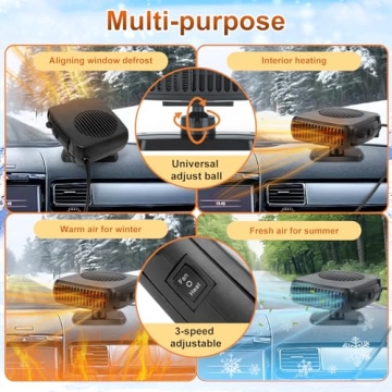 LARDERGO 12V Car Heater & Cooling Fan for Winter