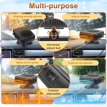 LARDERGO 12V Car Heater & Cooling Fan for Winter