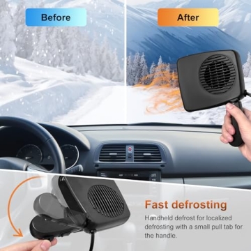 LARDERGO 12V Car Heater & Cooling Fan for Winter