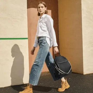 Telena Backpack Purse for Women, PU Leather Anti Theft Travel Backpack Purse Shoulder Bags with Tassel Pure Black