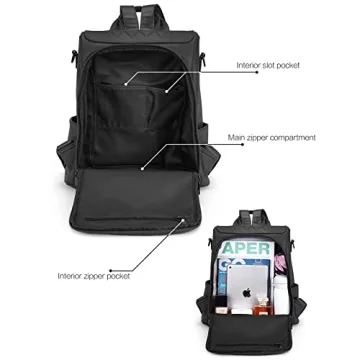 Telena Backpack Purse for Women, PU Leather Anti Theft Travel Backpack Purse Shoulder Bags with Tassel Pure Black