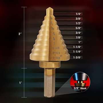ZELCAN 10 Sizes Titanium Step Drill Bit for Drilling