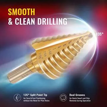 ZELCAN 10 Sizes Titanium Step Drill Bit for Drilling