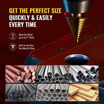 ZELCAN 10 Sizes Titanium Step Drill Bit for Drilling