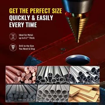 ZELCAN 10 Sizes Titanium Step Drill Bit for Drilling