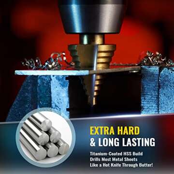 ZELCAN 10 Sizes Titanium Step Drill Bit for Drilling