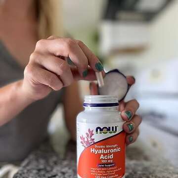 NOW Foods Supplements, Hyaluronic Acid 100 mg, Double Strength with L-Proline, Alpha Lipoic Acid and Grape Seed Extract, 120 Veg Capsules