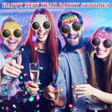 Leetous Happy New Year Glasses 2025 - Fun Party Favors