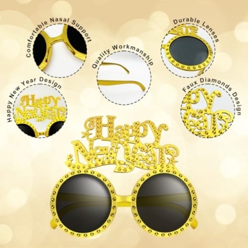 Leetous Happy New Year Glasses 2025 - Fun Party Favors