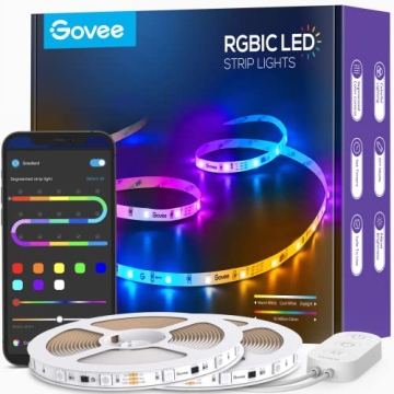 Govee 65.6ft RGBIC LED Strip Lights - Smart Control, Music Sync