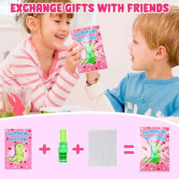 LED Finger Lights Valentines Day Cards for Kids Gift