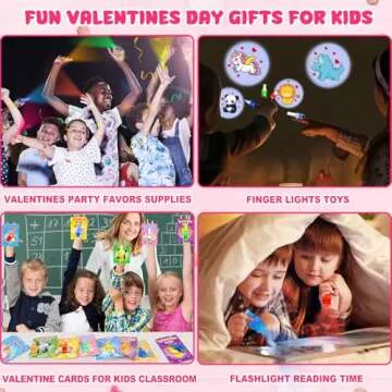 LED Finger Lights Valentines Day Cards for Kids Gift