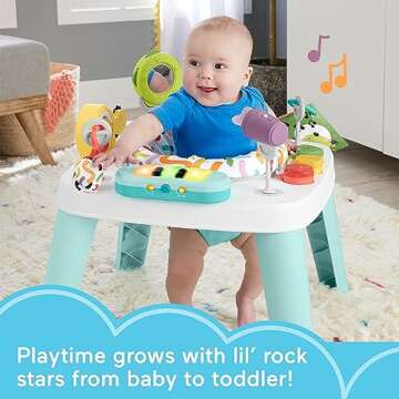 ​Fisher-Price Baby to Toddler Toy 3-in-1 Hit Wonder Activity Center & Play Table with Music Lights...