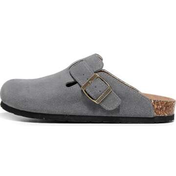 guoluofei Clogs for Women,Womens Clogs and Mules Outdoor House Slipers with Arch Support Grey