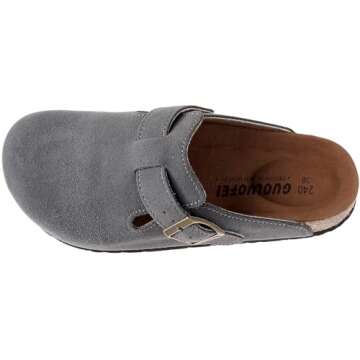 guoluofei Clogs for Women,Womens Clogs and Mules Outdoor House Slipers with Arch Support Grey