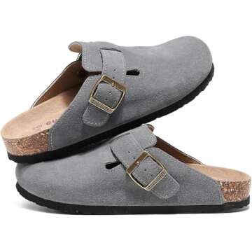 guoluofei Clogs for Women,Womens Clogs and Mules Outdoor House Slipers with Arch Support Grey