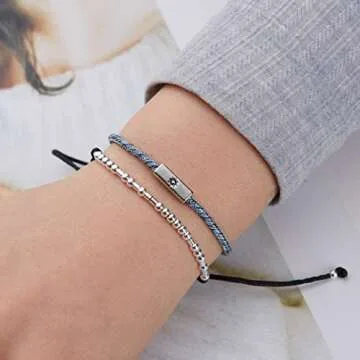 ASELFAD Friendships Bracelets,Sterling Silver Morse Code Bracelet, Best Friend Birthday Gifts for Women,Christmas gifts for Friends,Friends Female
