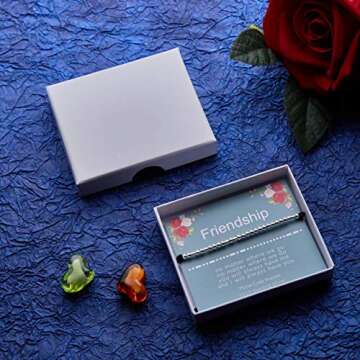 ASELFAD Friendships Bracelets,Sterling Silver Morse Code Bracelet, Best Friend Birthday Gifts for Women,Christmas gifts for Friends,Friends Female