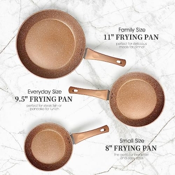 Innerwell Nonstick Frying Pan Set - Elegant Granite Cookware