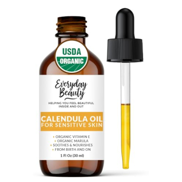 Organic Calendula Oil for Sensitive Skin - USDA Certified 100% Natural Plant-Based, Lightweight & Un...