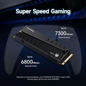 fanxiang S770 1TB NVMe M.2 SSD for PS5 - with Heatsink and DRAM, Up to 7300MB/s, PCIe 4.0, Suitable ...