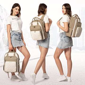 LOVEVOOK Laptop Backpack for Women, Water Resistant Travel Work Backpacks Purse Stylish College Busi...