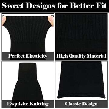 Olreco Black Leg Warmers Y2K Women's Leg Warmers Kawaii Leg Warmers Goth Accessories Harajuku Fashion Gyaru Girls Leg Warmers