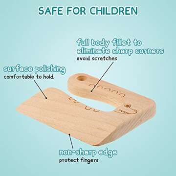 Sosation 2 Pieces Wooden Kids Knife Set – Safe Cooking Tools for Toddlers
