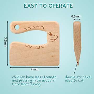 Safe Wooden Kids Knife Set for Cooking Fun