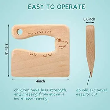 Safe Wooden Kids Knife Set for Cooking Fun