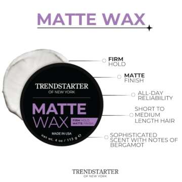 TRENDSTARTER Matte Wax - Strong Hold, Matte Finish