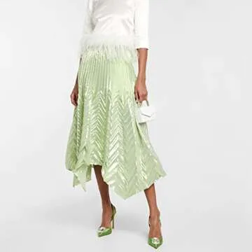 Vertundy Women's slingback Rhinestone Heels-Pointed Toe Satin Crystal Stiletto Wedding Bride Pump Shoes Sage Grass Green