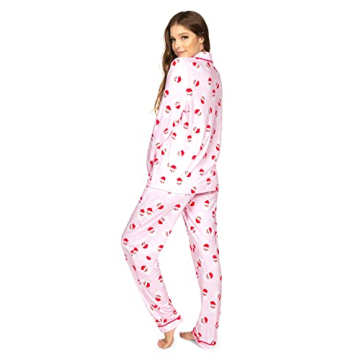 Tipsy Elves Women's Pink Santa Pajama Set - Super Soft & Fun