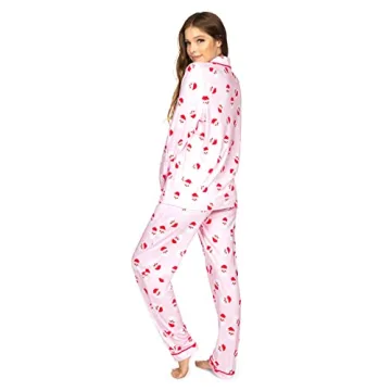 Tipsy Elves Women's Pink Santa Pajama Set - Super Soft & Fun