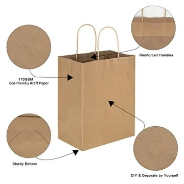Toovip 90 Pack Kraft Paper Gift Bags - Versatile and Stylish