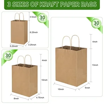 Toovip 90 Pack Kraft Paper Gift Bags - Versatile and Stylish
