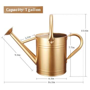 Watering Can for Outdoor Plants&Indoor Plants,Plant Watering Can 1 Gallon,Metal Flower Garden Wateri...