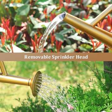 Watering Can for Outdoor Plants&Indoor Plants,Plant Watering Can 1 Gallon,Metal Flower Garden Watering Can Water Can Watering Pot,Galvanized Steel Watering Can Outdoor (Gold)