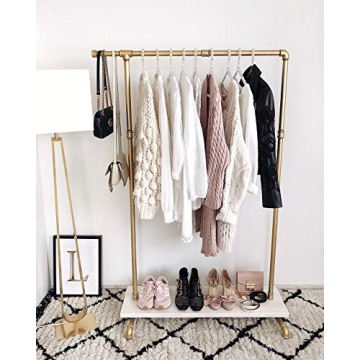 BOSURU Gold Pipe Clothing Rack for Boutique Display