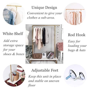 BOSURU Gold Pipe Clothing Rack for Boutique Display