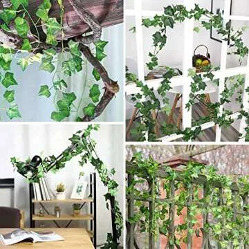 RECUTMS 12 Pack Ivy Vines with LED Lights for Decor
