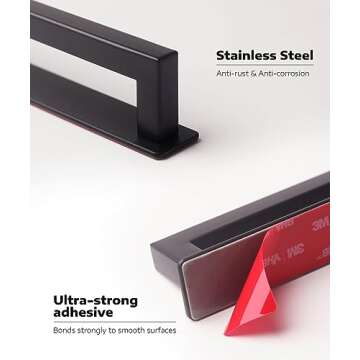 RVPEKUPE 2-Pack Adhesive Cabinet Handles Stick On Handle Self Stick Drawer Pulls No Drill Cabinet Pu...