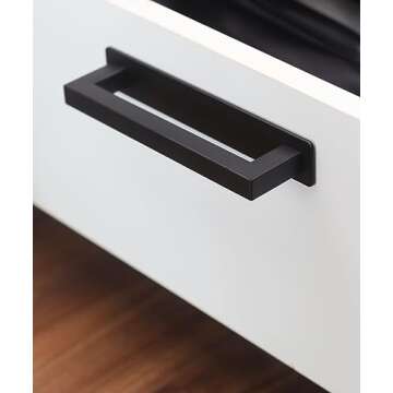 RVPEKUPE 2-Pack Adhesive Cabinet Handles Stick On Handle Self Stick Drawer Pulls No Drill Cabinet Pulls for Cabinet Closet Glass Sliding Shower Door Handle - 6", Black