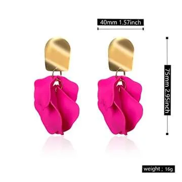 Stunning Boho Red Rose Petal Earrings for Expressive Styles