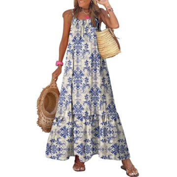 Dokotoo Scoop Neck Boho Summer Dress for Women