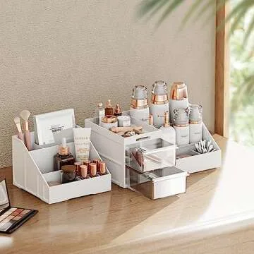Large Capacity Makeup Organizer with Detachable Storage