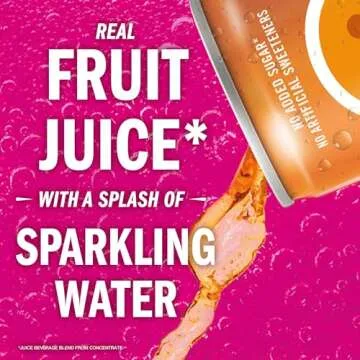 IZZE Sparkling Juice Beverage Blend, Sunset Variety Pack, Clementine, Peach, Cherry Lime, Pomegranate, No Sugar Added, 8.4 FL OZ, 24 Cans