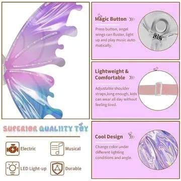Maysida Electric Light Up Butterfly Wings for Kids